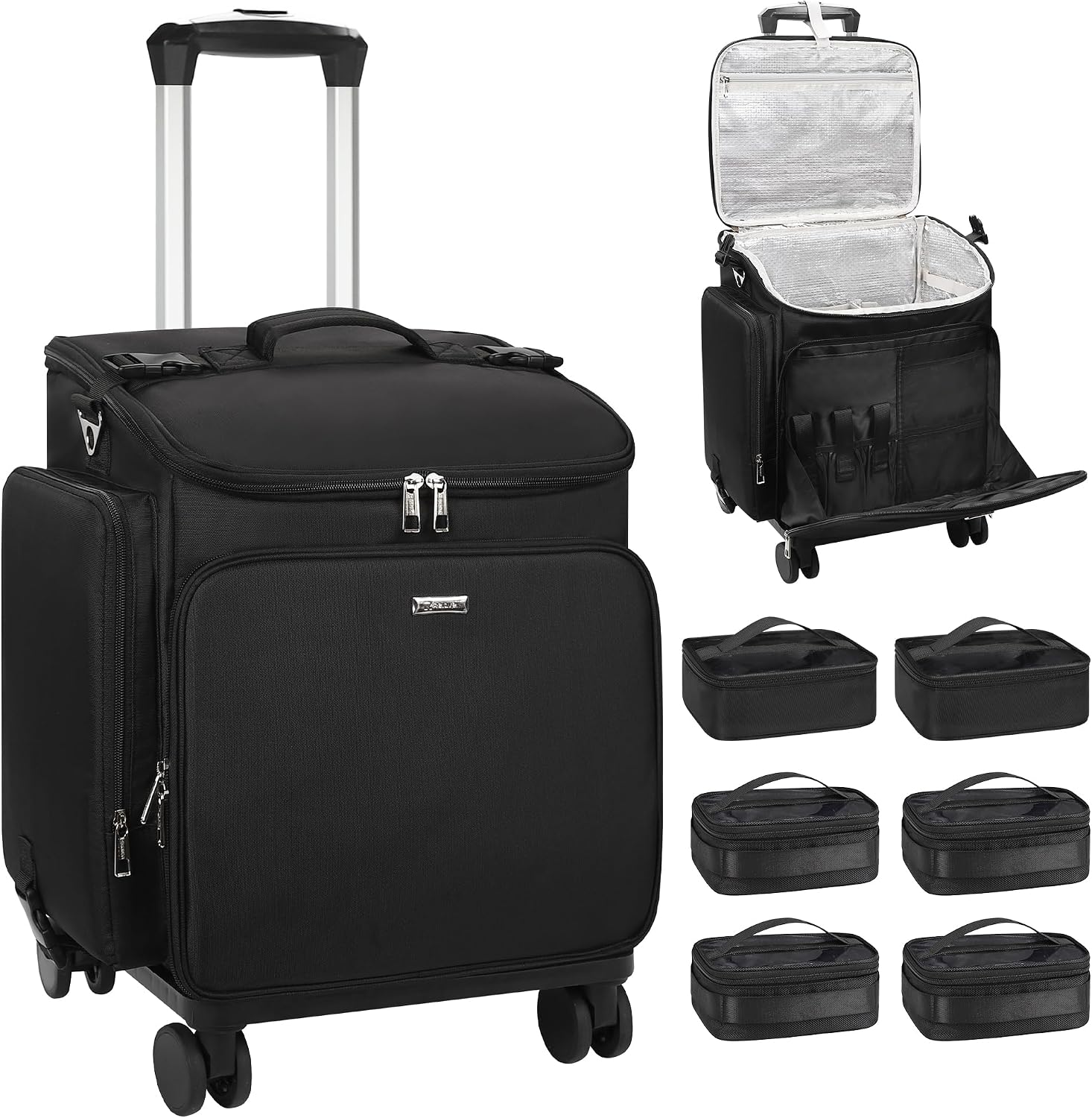 Makeup - Rollender Make-up-Koffer, Haarwerkzeug-Reisetasche, Kosmetikkoffer auf Rädern