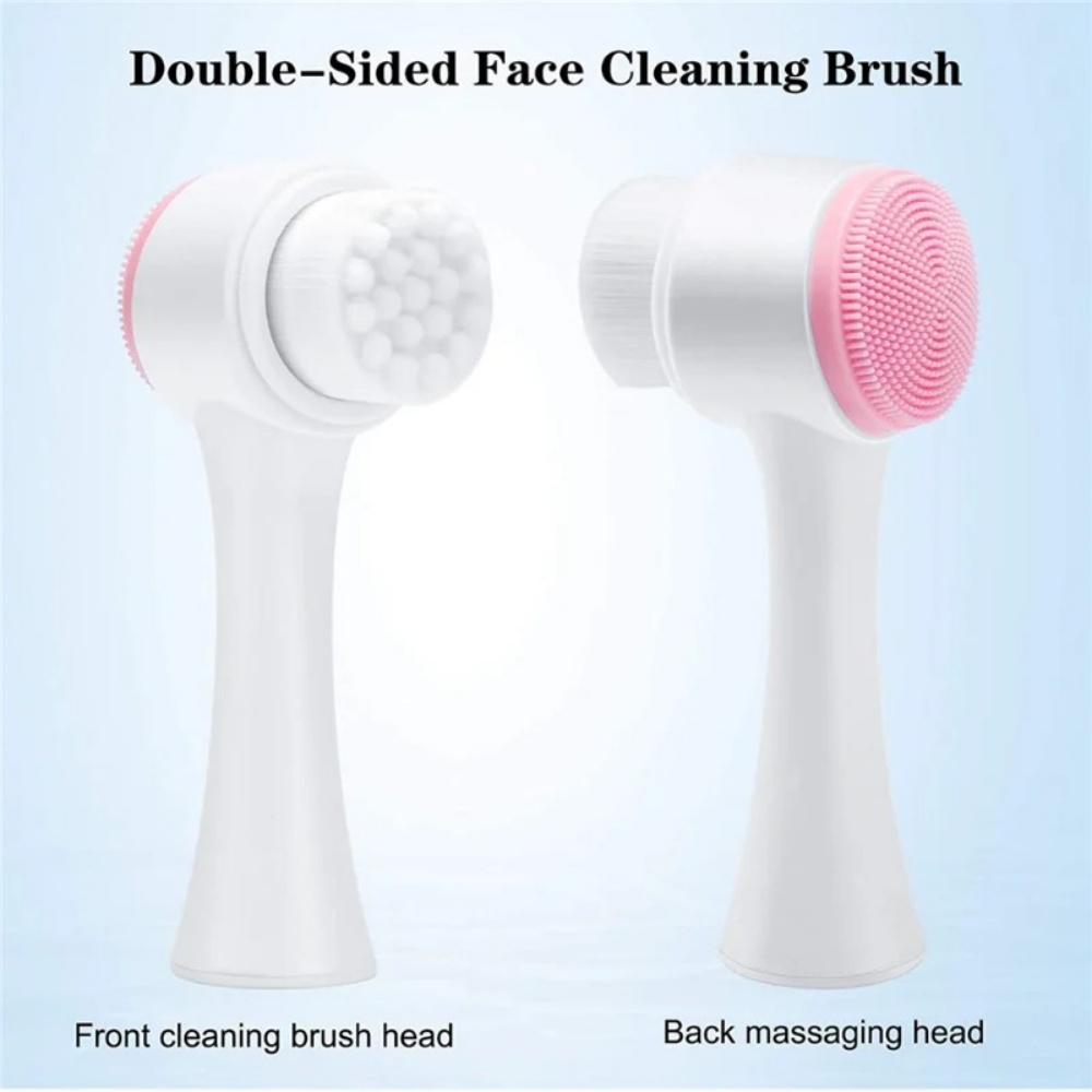 Silicone Face Scrubber Electric - 3D Doppelseitige Silikon-Gesichtsreinigungsbürste Weiche Borsten Gesichtswaschwerkzeug