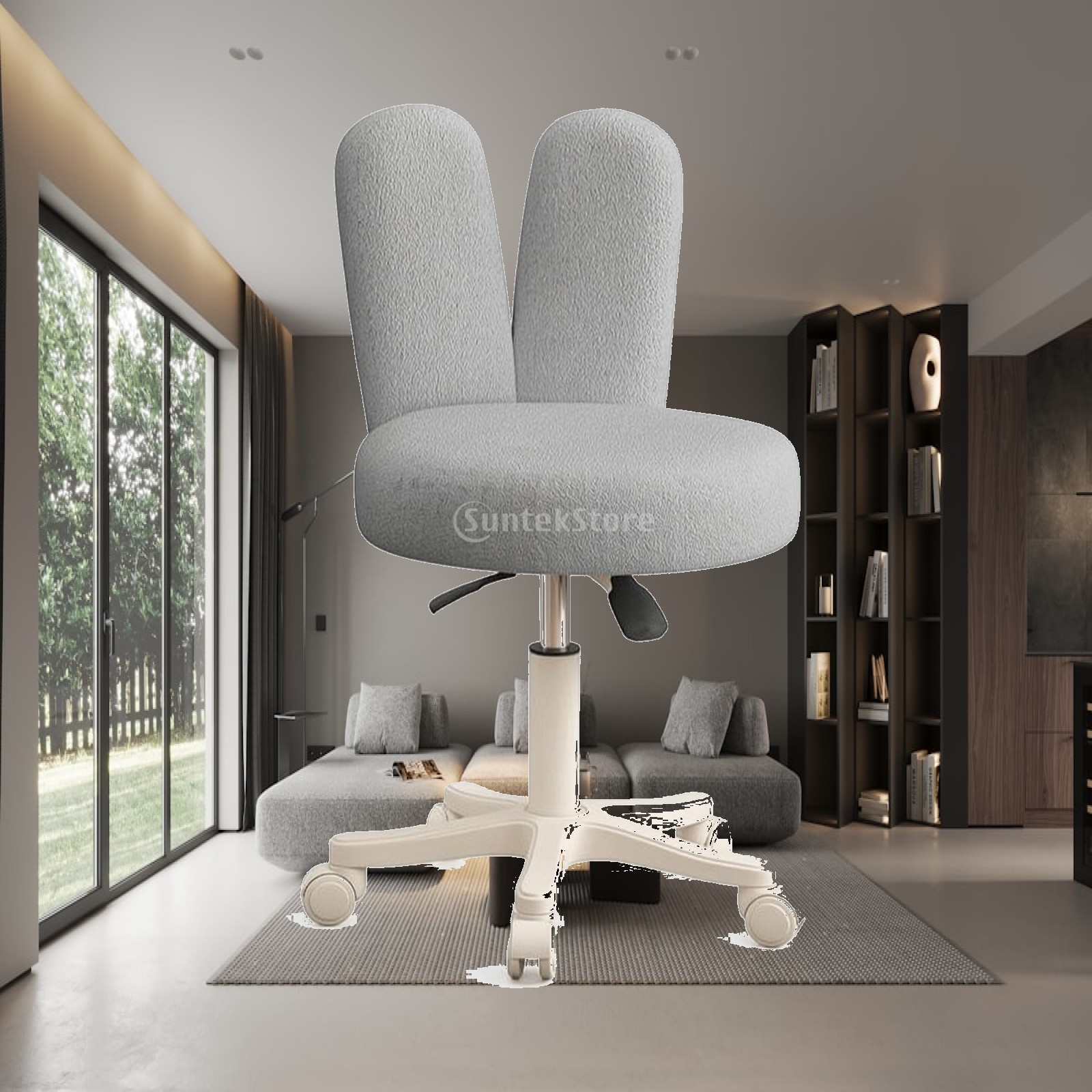 Makeup - Rollhocker mit Rückenlehne, höhenverstellbarer Drehhocker mit
