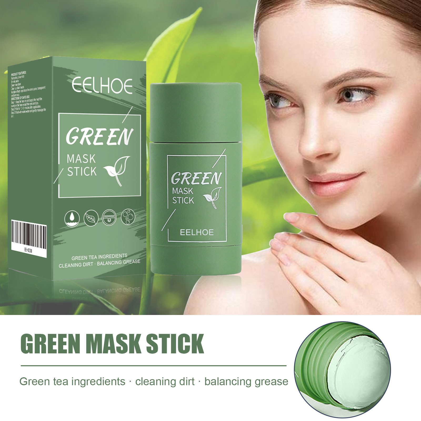 Green Tea Cleansing Clay Mask - Grüntee-Festmaske im Stick - Tiefenreinigend &
