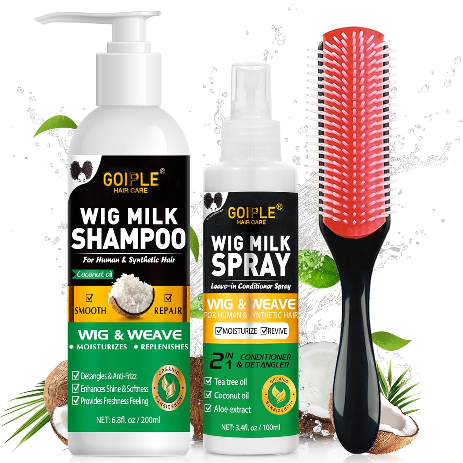 Hair Care - GOIPLE 3-in-1 Perückenpflege-Set mit Shampoo, Conditioner-Spray