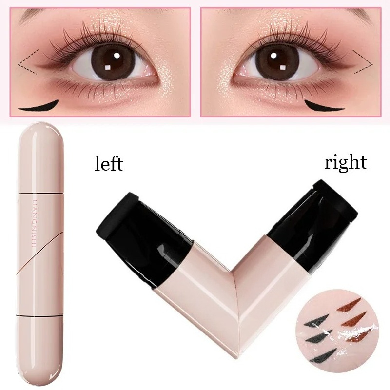 Waterproof Liquid Eyeliner Pen - 1 Stück drehbarer Eyeliner-Stempel, integrierter Dual-Tip-DIY-Eyeliner-Flügel-Schablone,