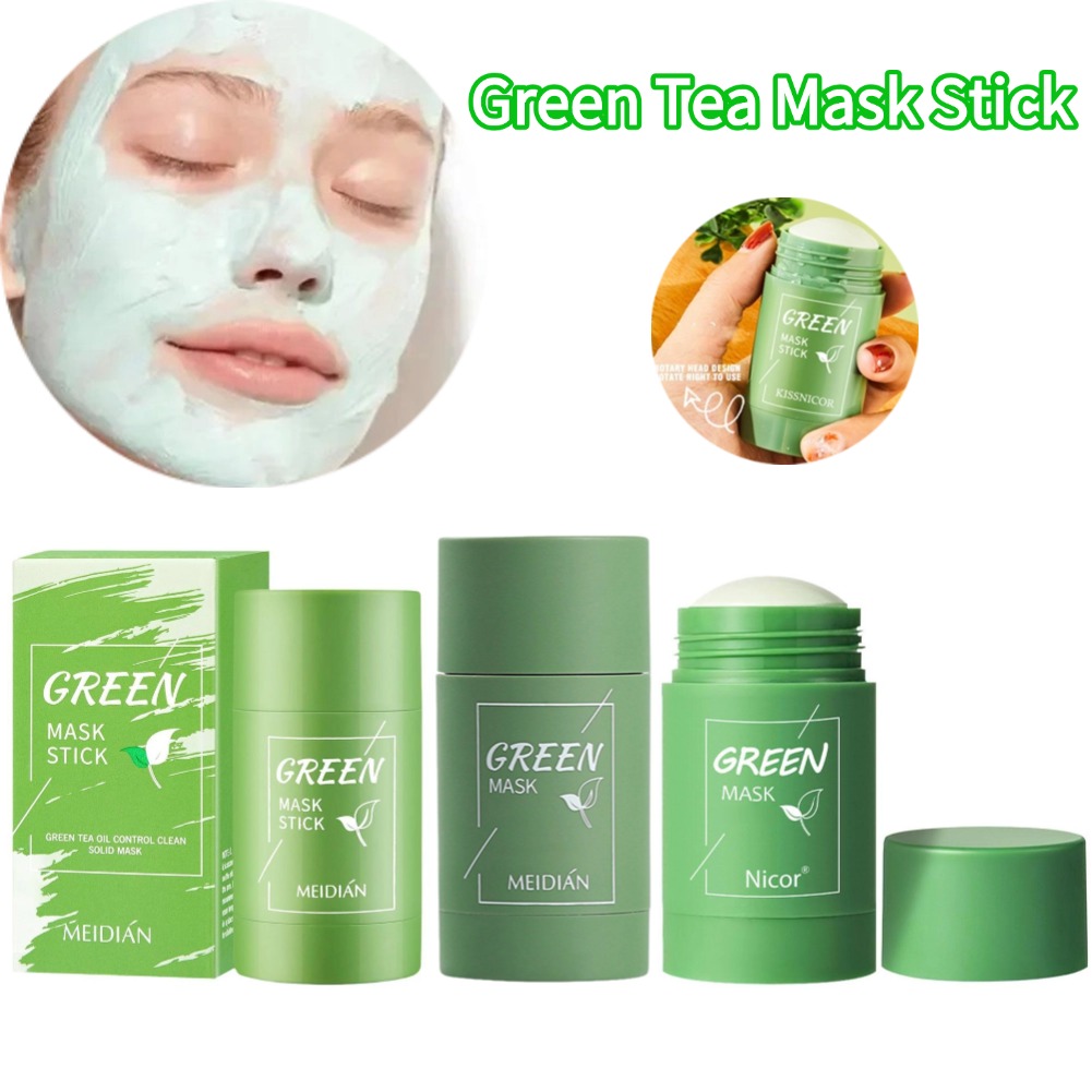 Green Tea Cleansing Clay Mask - Grüner Tee-Maskenstift, reinigender Ton, Ölkontrolle, Reinigungsmaske,