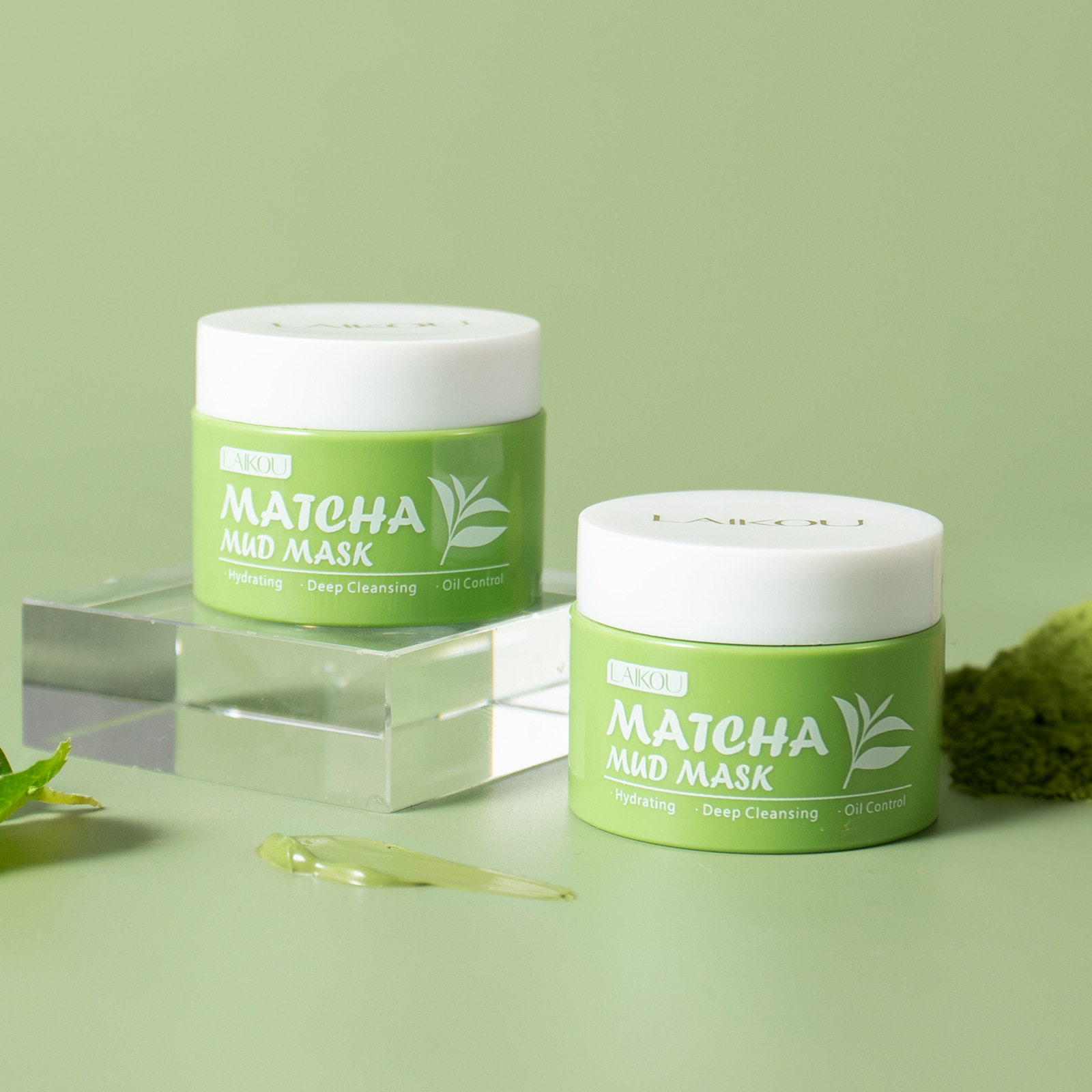 Green Tea Cleansing Clay Mask - LAIKOU Matcha Grüntee-Tonmaske 25g Tiefenreinigende Porenverfeinernde