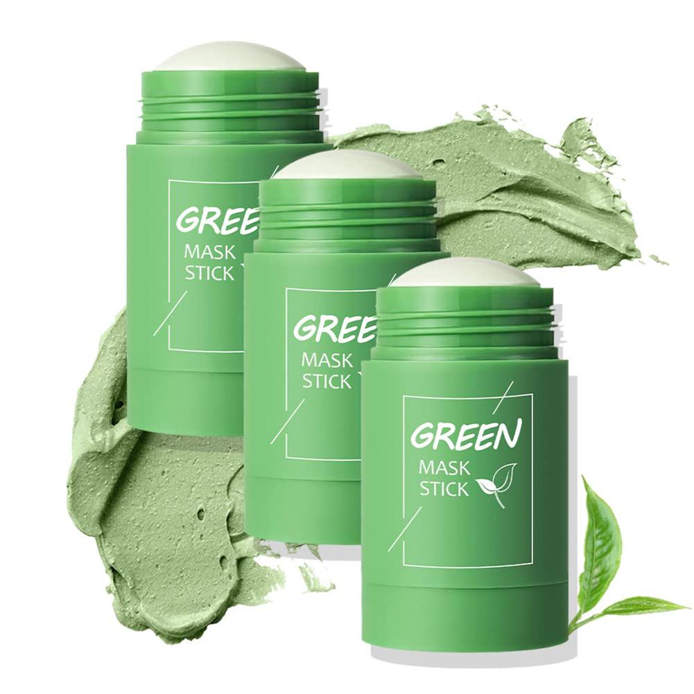 Green Tea Cleansing Clay Mask - 1/3PCS Grüner Tee-Ton-Stick für Gesicht, Grüner