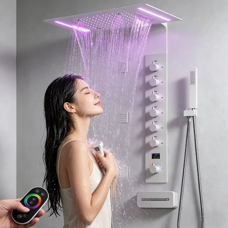 Massage - Luxuriöses Smart-Decken-Duschsystem mit LED, Thermostat, Regendusche,