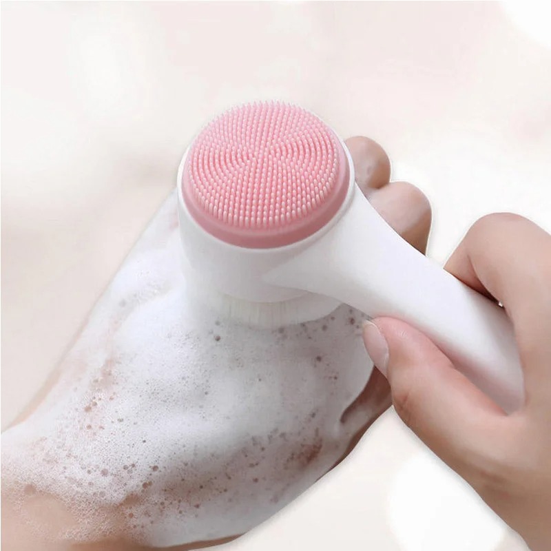 Silicone Face Scrubber Electric - 3D Doppelseitige Manuelle Gesichtsreinigungsbürste Weiche Silikonborsten