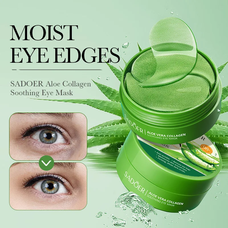 Collagen Under Eye Patches - SAODER 60 Stück Aloe Vera Kollagen