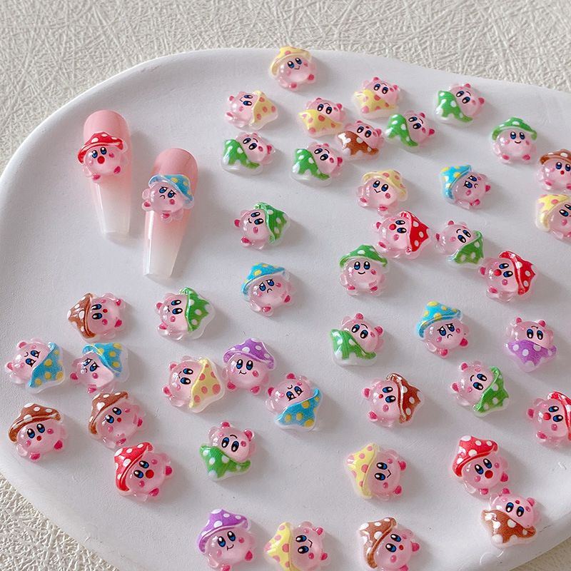 Nail Art - 2/10/20 Stück Kirby Nagelcharms 3D Harz