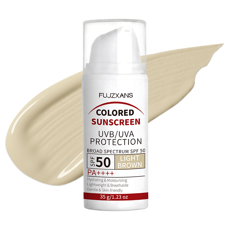 Spf 50 Waterproof Sunscreen - Hellbraune Getönte BB-Creme SPF50-Titandioxid-Sonnenschutz, UVA/UVB Breitspektrum,