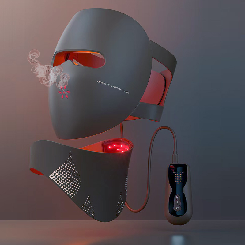 Led Light Therapy Face Mask - Hochwertige 3C-LED-Gesichts- und Halsmaske aus weichem