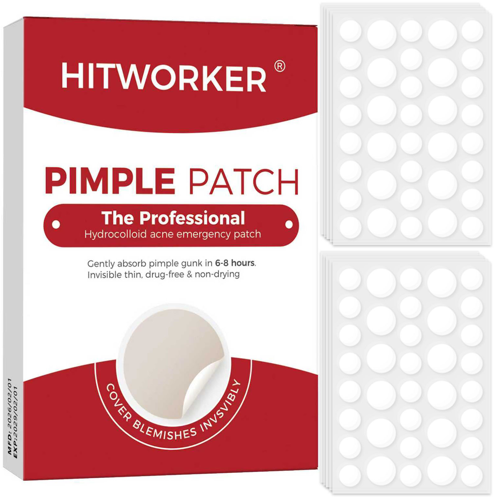 Skincare - Unsichtbarer Wasserdichter Hydrokolloid-Akne-Patch für Gesichtsreinigung und
