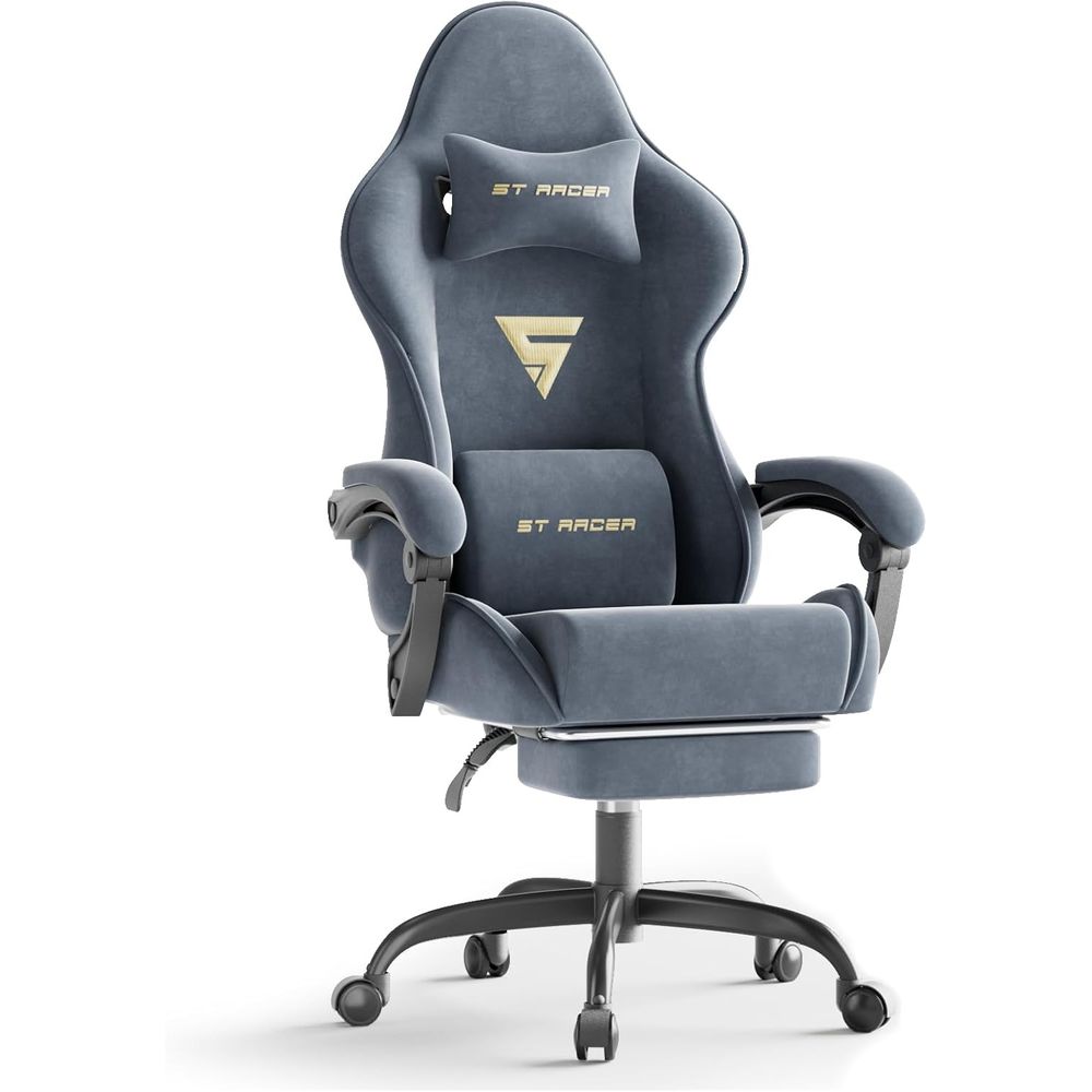 Massage - Ergonomischer Gaming-Stuhl mit Fußstütze und Massage,