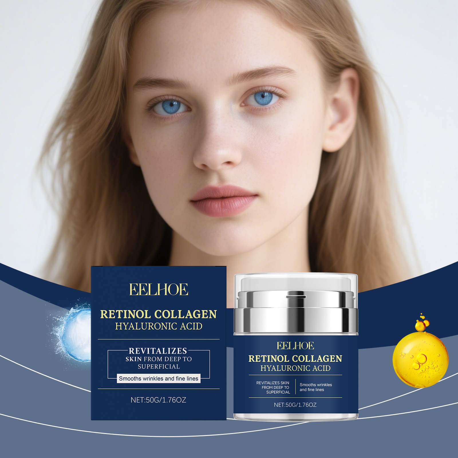 Retinol Anti Wrinkle Cream - EELHOE Retinol-Kollagencreme, Faltenentferner, reduziert feine Linien,