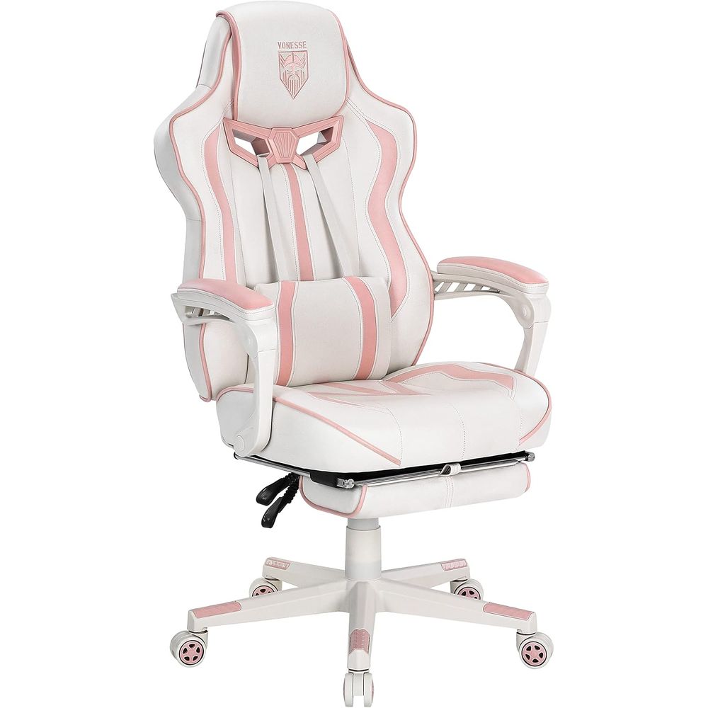 Massage - Ergonomischer Gaming-Stuhl mit Hoher Rückenlehne, Fußstütze