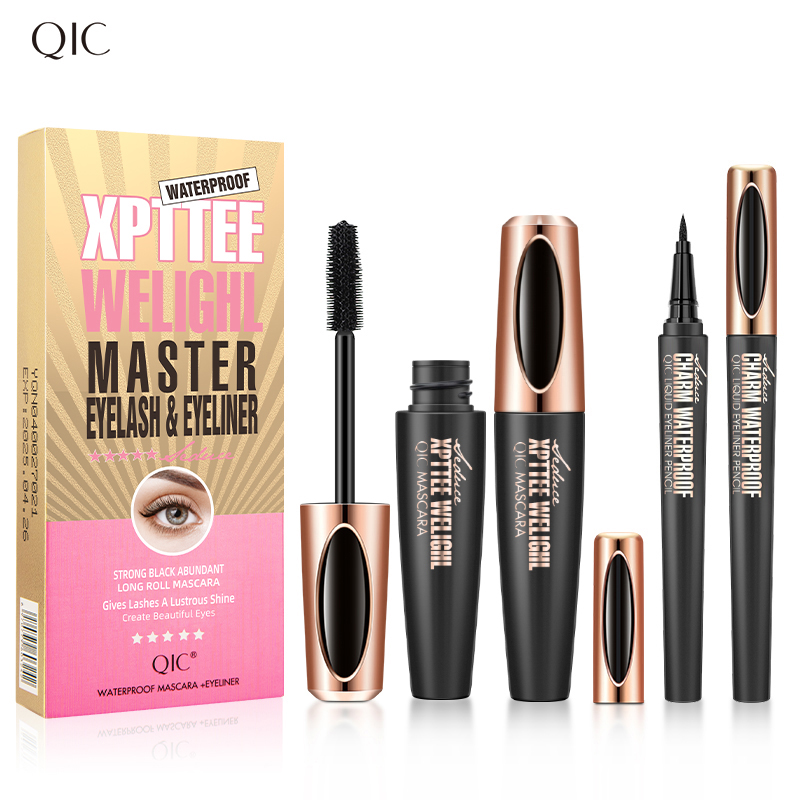 Waterproof Liquid Eyeliner Pen - Flüssiger Eyeliner-Stift, 4D, wasserfest, Mascara-Set, Kosmetik,