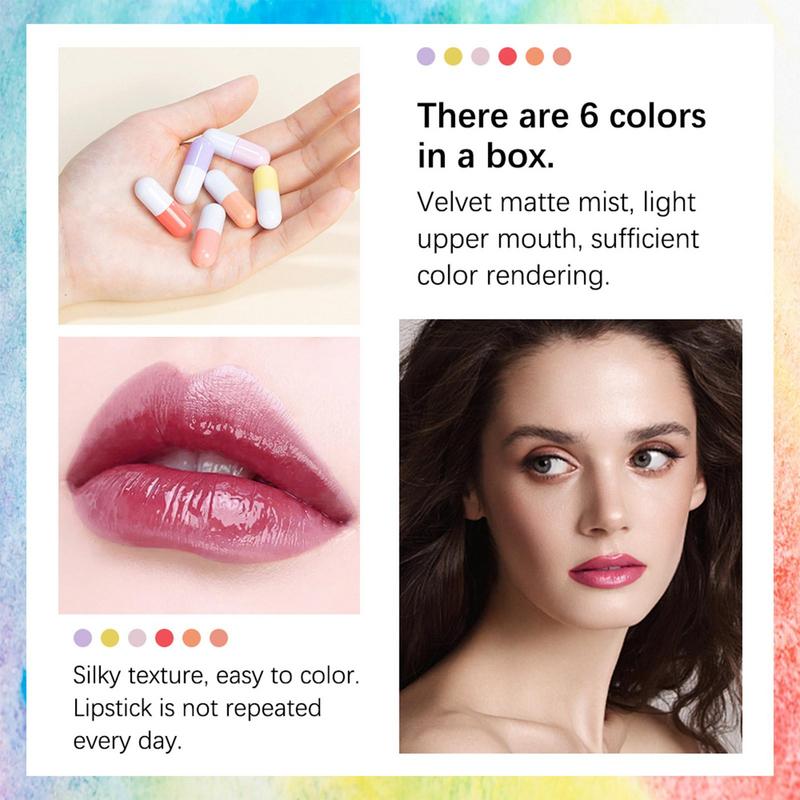 Mini-Lippenstift-Set 6 Stück w – Matte Velvet Lip Tint Long Lasting Bewertung und Preis