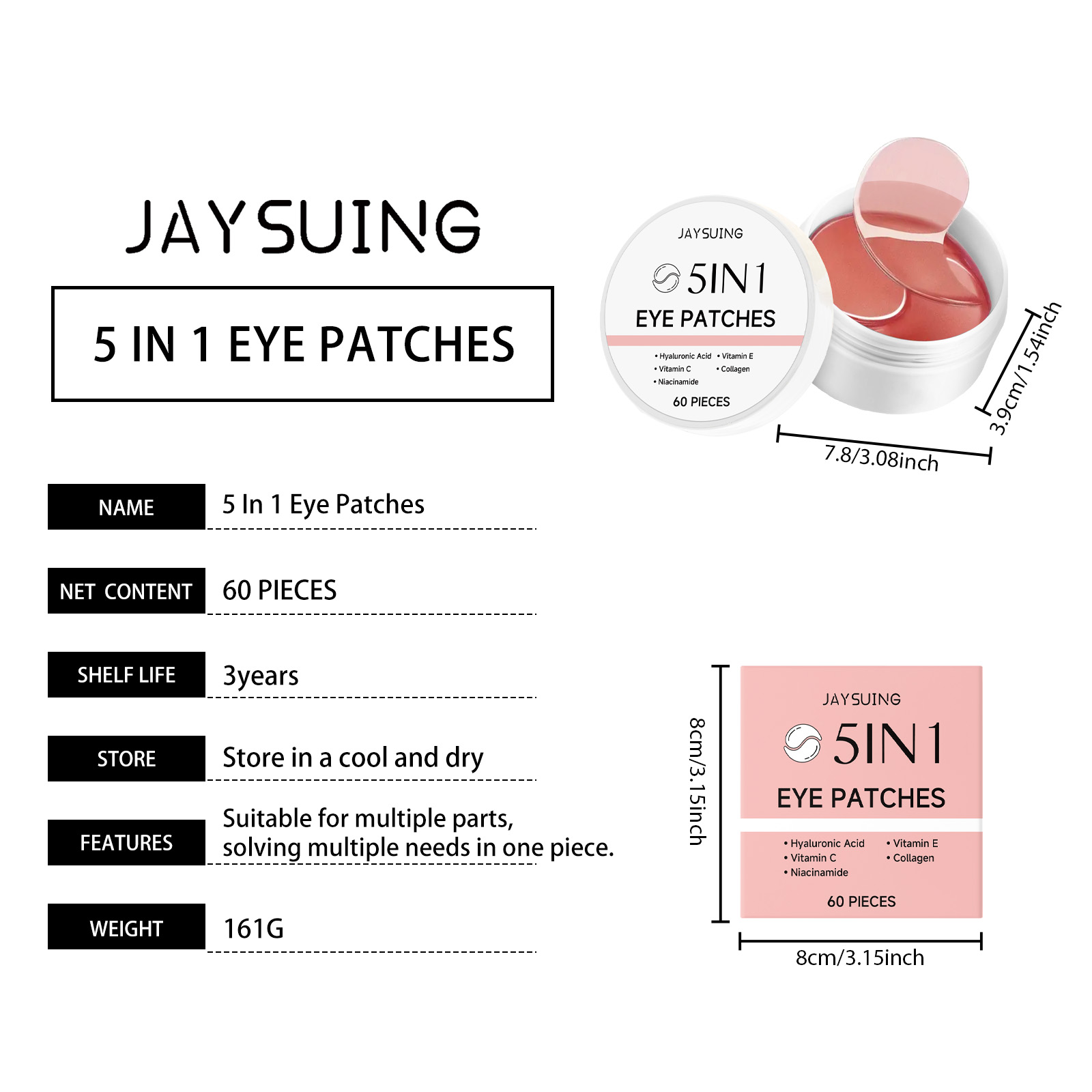 JAYSUING 5-in-1 Augenpatches m – Collagen Under Eye Patches Bewertung und Preis