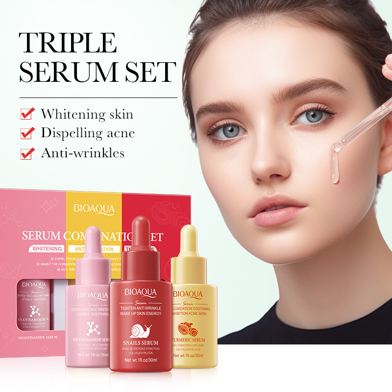 3 teile/satz BIOAQUA Vitamin C – Hyaluronic Acid Facial Serum Bewertung und Preis
