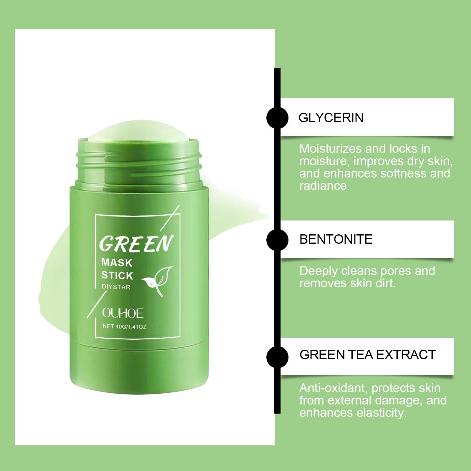 Alaska Vulkan & Grüner Tee Tie – Green Tea Cleansing Clay Mask Bewertung und Preis