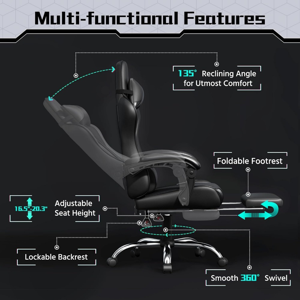 Komfortabler Gaming-Stuhl aus  – Massage Bewertung und Preis