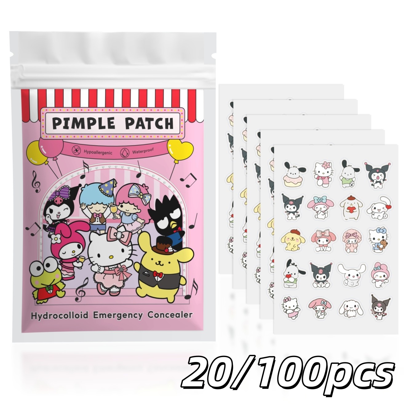 20/100 Stück Hello Kitty Hydro – Hydrocolloid Pimple Patch Bewertung und Preis