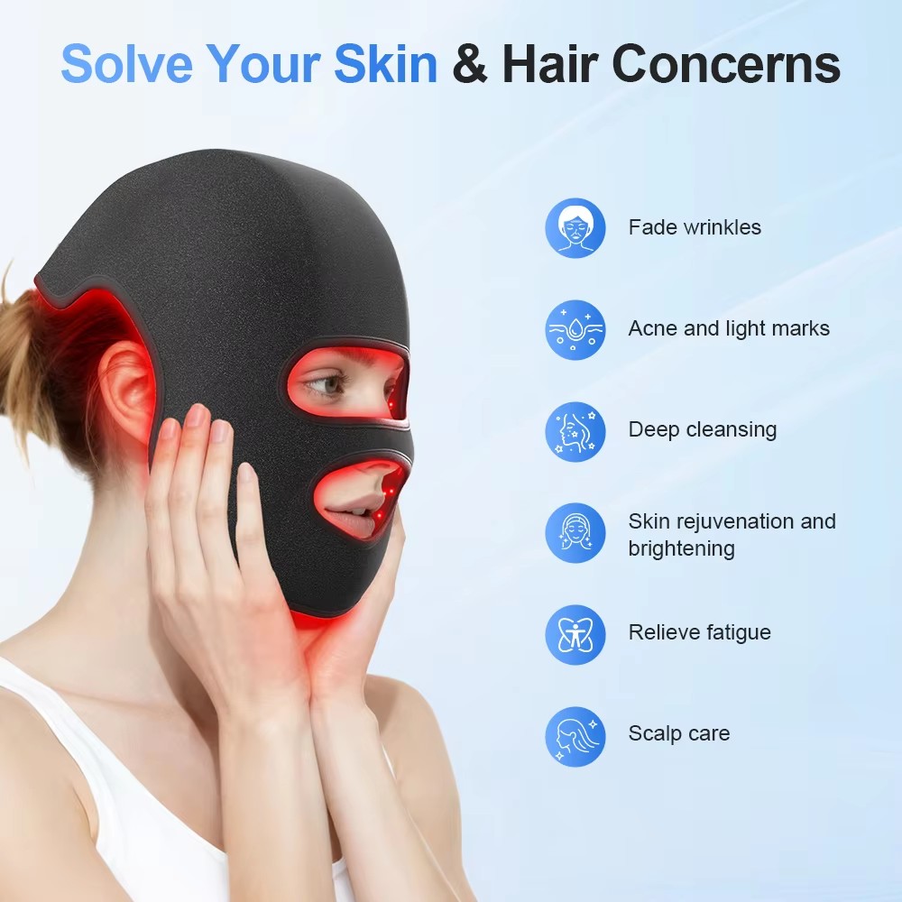 4-Farben-LED-Hut und Gesichtsm – Led Light Therapy Face Mask Bewertung und Preis