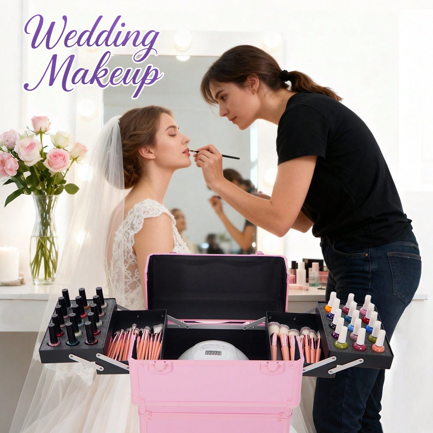 Rollender Make-up-Koffer 4-in- – Makeup Bewertung und Preis