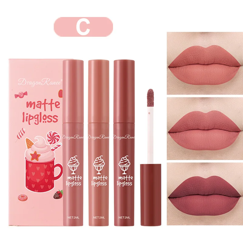 3-teiliges Set Samt-Matte Nude – Matte Velvet Lip Tint Long Lasting Bewertung und Preis
