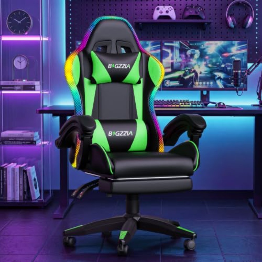 RGB-Gaming-Stuhl mit Fußstütze – Massage Bewertung und Preis