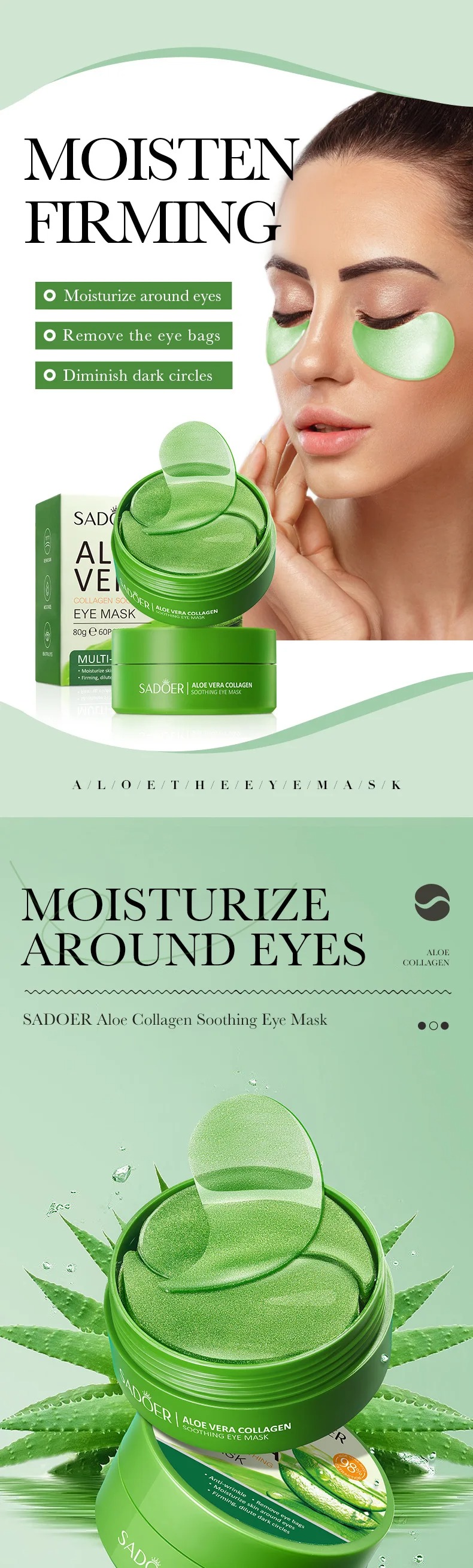 60 stücke Aloe Vera Kollagen A – Collagen Under Eye Patches Bewertung und Preis